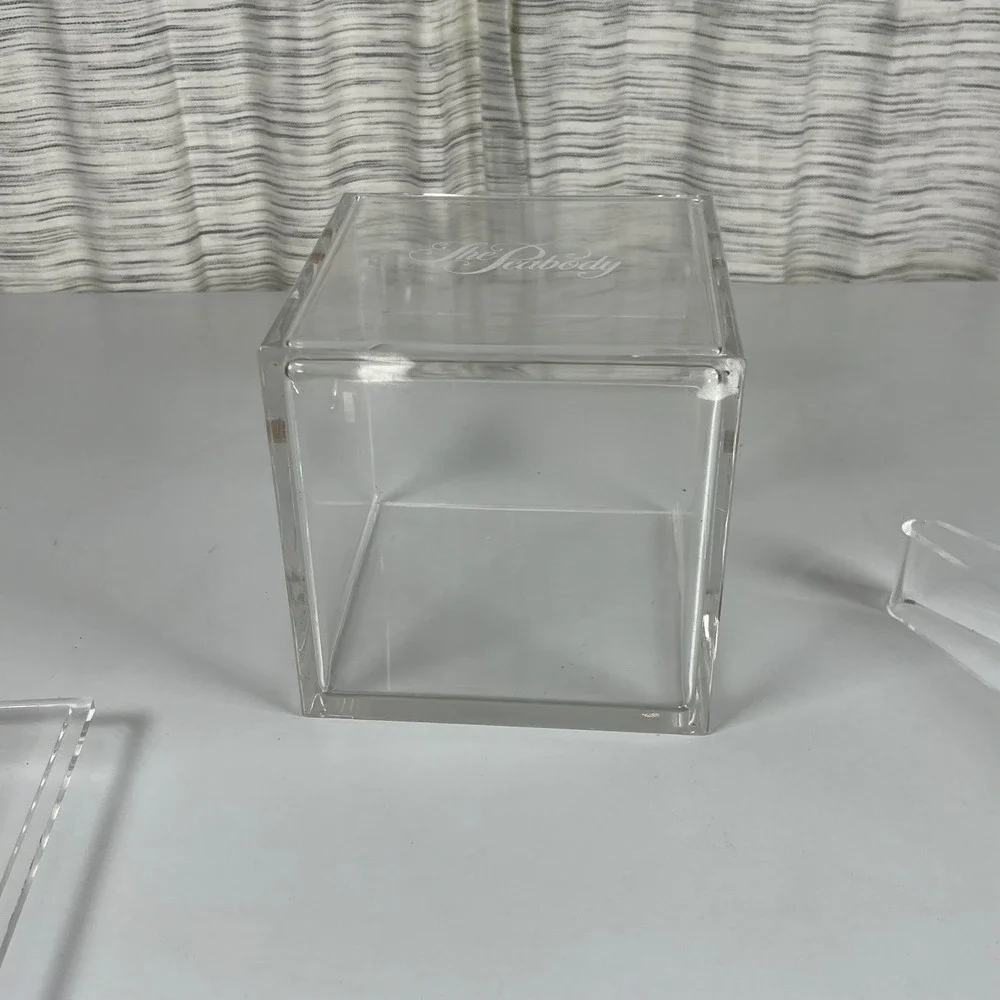 The Peabody Hotel Vintage Clear Acrylic Ice Bucket with Lid and Tongs Square MCM